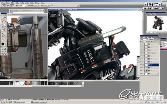photoshop利用汽车零件合成逼真超酷的变形金刚16