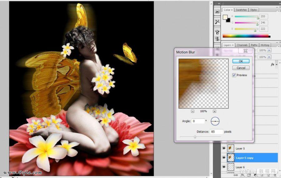 PS合成百花中的蝴蝶精灵效果教程5