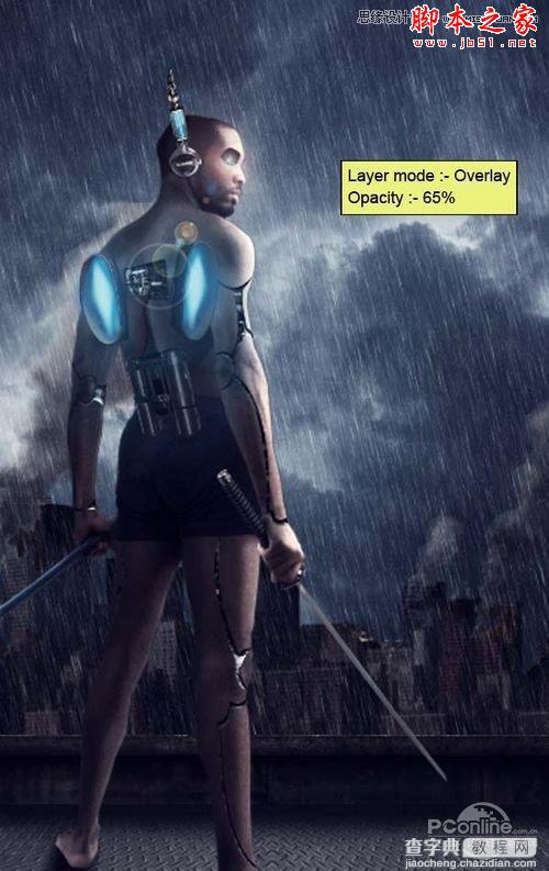 Photoshop合成制作雨夜杀戮的超智能机器人战士120