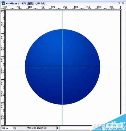 PS绘制漂亮的蓝色圆形水晶按钮2