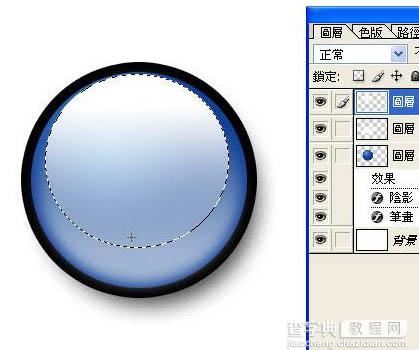 Photoshop制作蓝色圆形水晶按钮教程11