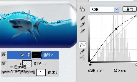 photoshop合成在瓶子里游泳的鲨鱼31