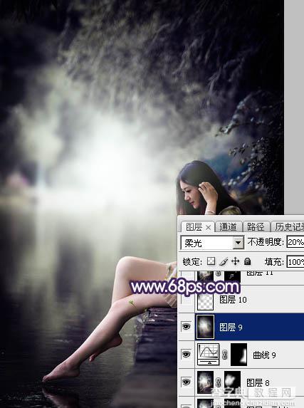 Photoshop将水景人物图片打造出唯美的中性冷褐色47