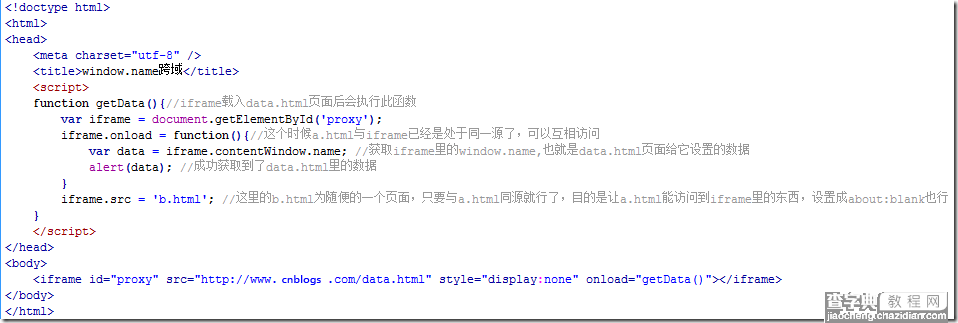 浅谈js中几种实用的跨域方法原理详解13