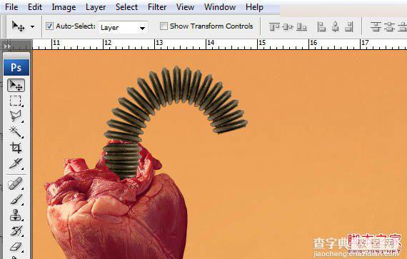 Photoshop合成创意抽象的机械人心脏效果图12