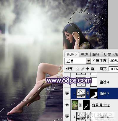 Photoshop将水景人物图片打造出唯美的中性冷褐色33