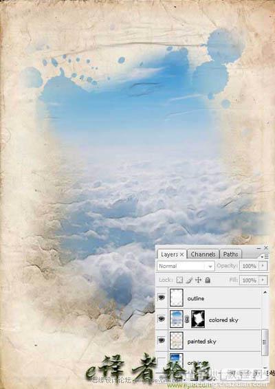 photoshop 合成疯狂的水彩画6