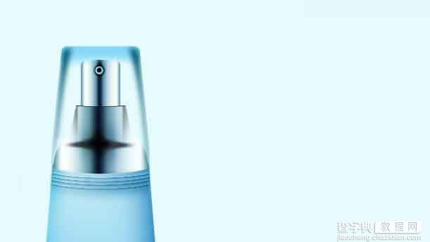 Photoshop绘制清新风格的蓝色化妆品包装瓶20