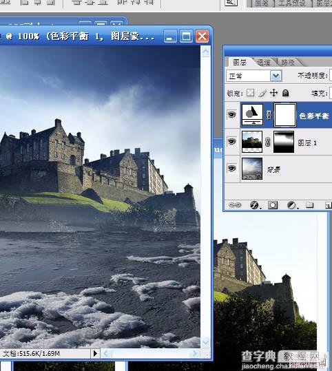 photoshop合成梦幻的青蓝色的城堡7