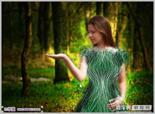 Photoshop合成制作树林中与蝴蝶交流的仙子45