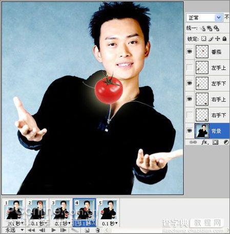 Photoshop CS3的IR制作帅哥抛番茄动画17