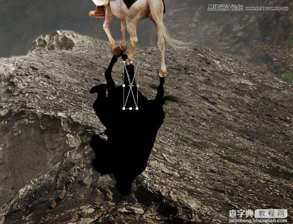 Photoshop合成骑着白马的骑士在山谷中瞭望远方66
