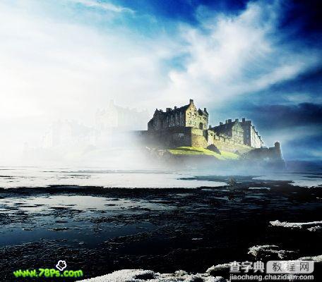 photoshop 合成冰河上的古代城堡30