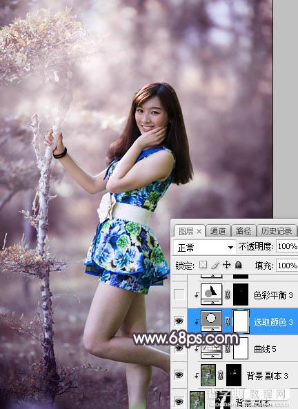 Photoshop为外景人物图片打造出唯美的中性红褐色36