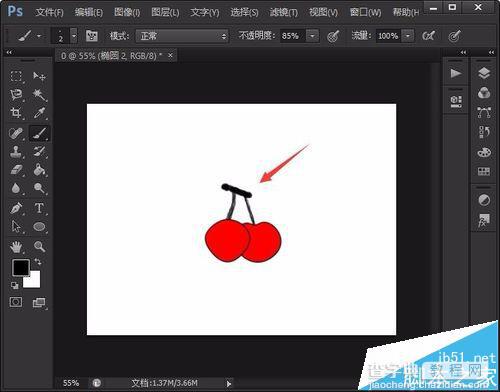 PS怎么画樱桃? ps绘制红红的简笔樱桃的教程11