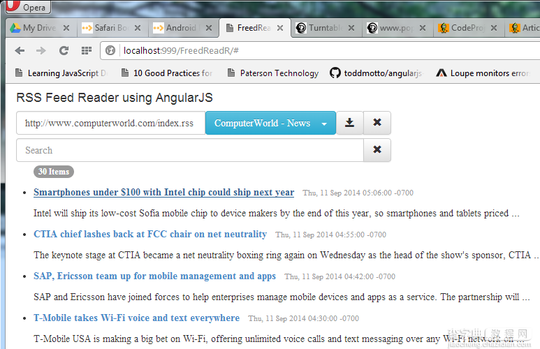 使用AngularJS制作一个简单的RSS阅读器的教程2