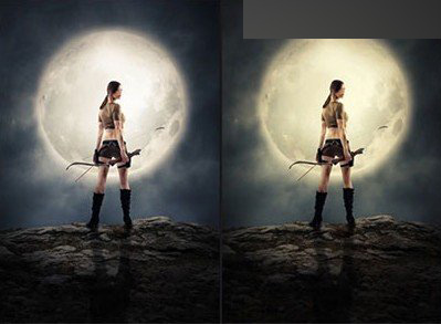 Photoshop合成月亮下拿着弓箭的超酷女战士22