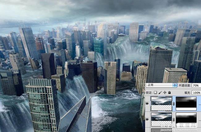 photoshop合成科幻的洪水蔓延的城市13