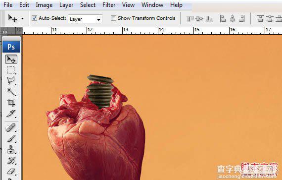 Photoshop合成创意抽象的机械人心脏效果图11