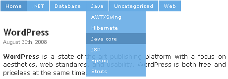 以JavaScript来实现WordPress中的二级导航菜单的方法2