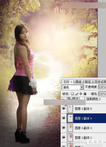 Photoshop如何调出公园女孩秋季暖色效果教程38