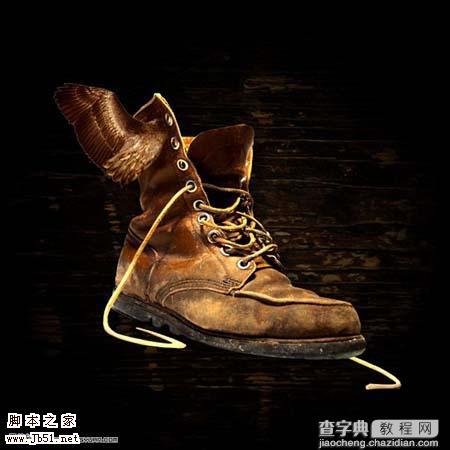 photoshop 合成一只创意的金色皮鞋21