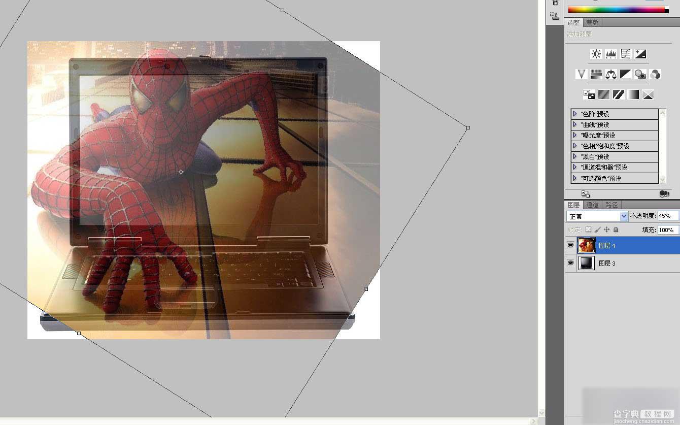 PS合成超逼真的蜘蛛侠钻出屏幕的3D特效教程4