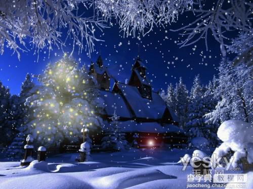 Photoshop将普通图片变漂亮的圣诞夜景11