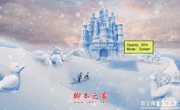 photoshop合成制作漂亮的雪景卡通乐园65