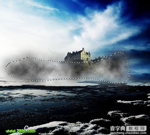 photoshop 合成冰河上的古代城堡28