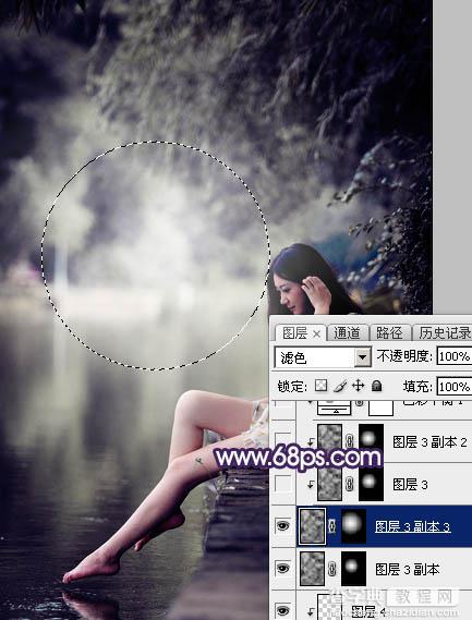 Photoshop将水景人物图片打造出唯美的中性冷褐色20