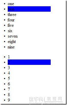 jQuery 关于伪类选择符的使用说明1