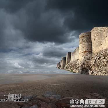 photoshop合成制作出神秘的暗夜光线沙漠中的城堡16