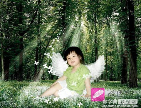 Photoshop 合成梦幻森林里的小天使11