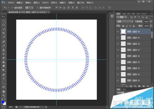 Ps怎么制作一个圆形旋转的表盘刻度图?10