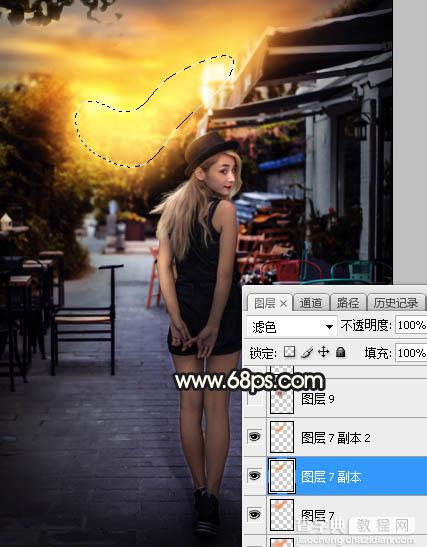 Photoshop调制出明亮的暖色霞光餐厅外的人物图片36