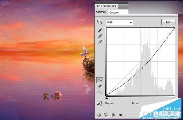 Photoshop合成梦幻风格湖载满鲜花的湖中小舟场景图67