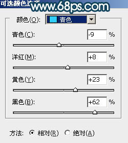 Photoshop为水景人物图片打造梦幻的暗青色效果45