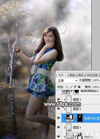 Photoshop将树林人物图片打造梦幻的红褐色27