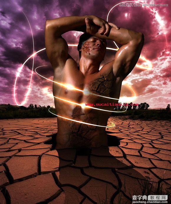 Photoshop图片合成从大地里出生的大力士教程1