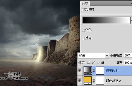 photoshop合成制作出神秘的暗夜光线沙漠中的城堡30