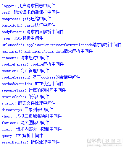 NodeJS学习笔记之Connect中间件模块（一）2