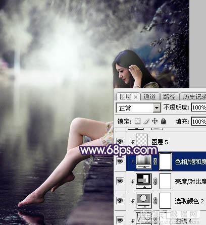 Photoshop将水景人物图片打造出唯美的中性冷褐色43