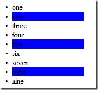 jQuery 关于伪类选择符的使用说明3