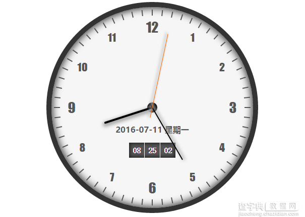 利用css+原生js制作简单的钟表1