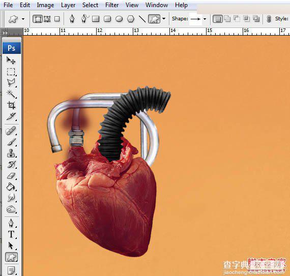 Photoshop合成创意抽象的机械人心脏效果图25
