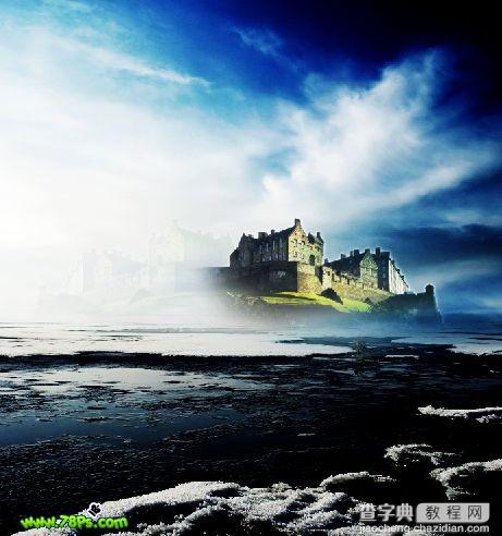 photoshop 合成冰河上的古代城堡26