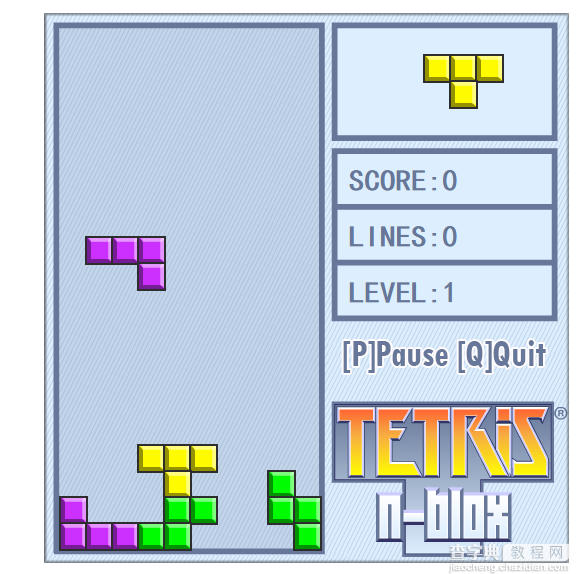 JAVASCRIPT代码编写俄罗斯方块网页版1