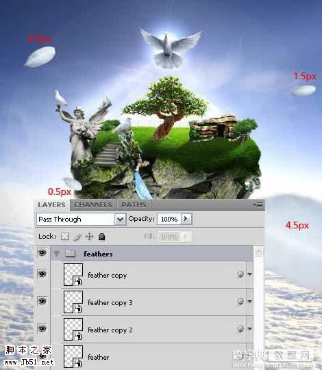 photoshop 经典合成梦幻天空漂浮的小岛77