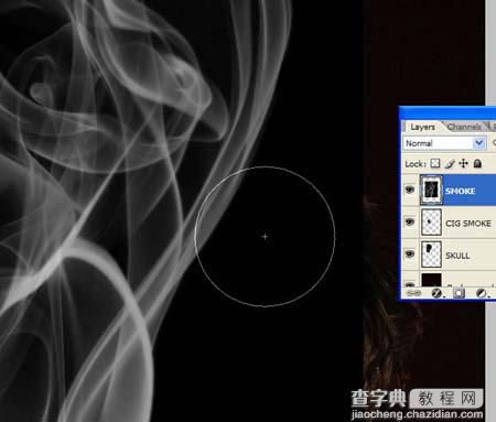 photoshop 合成带有骷髅头像的烟雾15